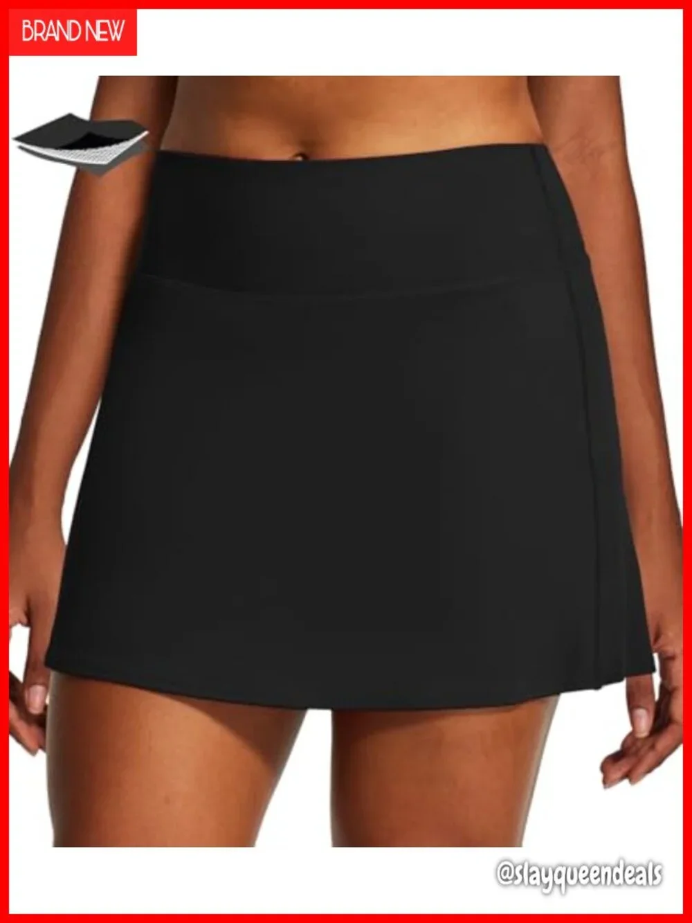 Tummy Control A-Line Tennis Skort with Pockets Built-in Shorts High Waisted